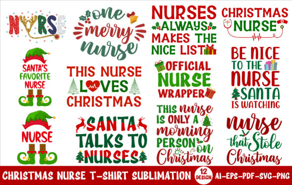 Christmas Nurse Sublimation Bundle
