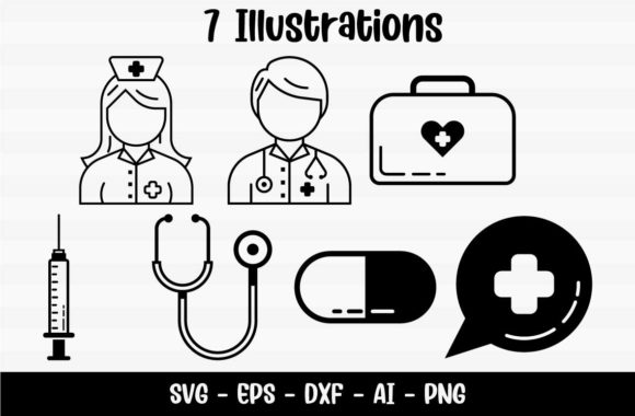 Health, Nurse Icons Graphics