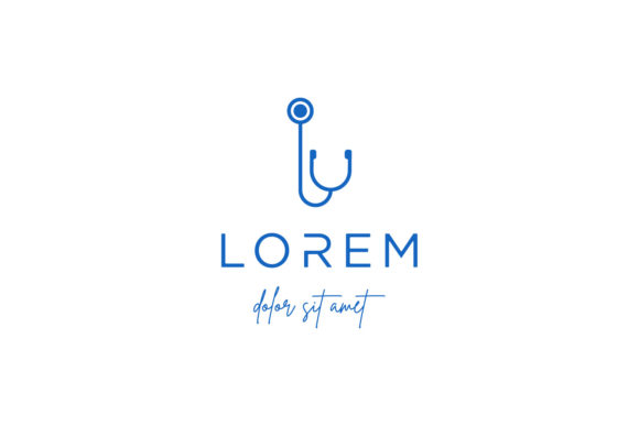 Letter I Stethoscope Medical Logo