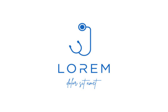 Letter J Stethoscope Medical Logo Graphics