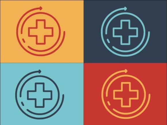 Medical Cross and Arrow Graphics for Logos