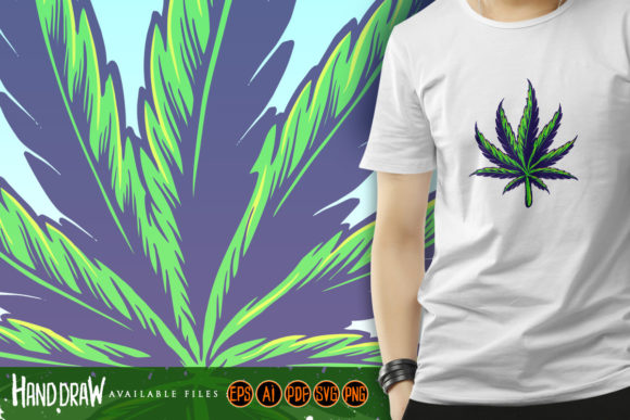 Medical Hand Drawn Cannabis Leaf Graphics