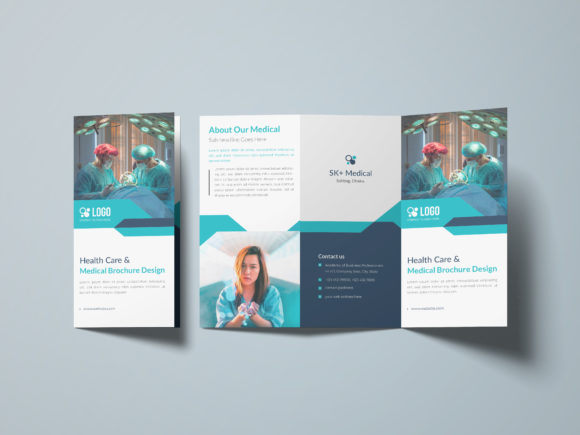 Medical Healthcare Trifold Brochure Graphics Print Templates
