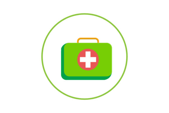 Medical Icon First Aid Box Design Art