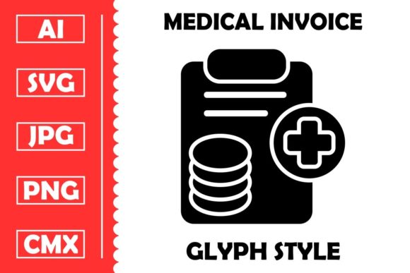 Medical Invoice Vector Glyph Icon Design