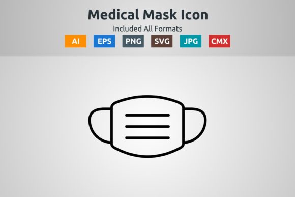 Medical Mask Vector Outline Icon Graphics and Icons