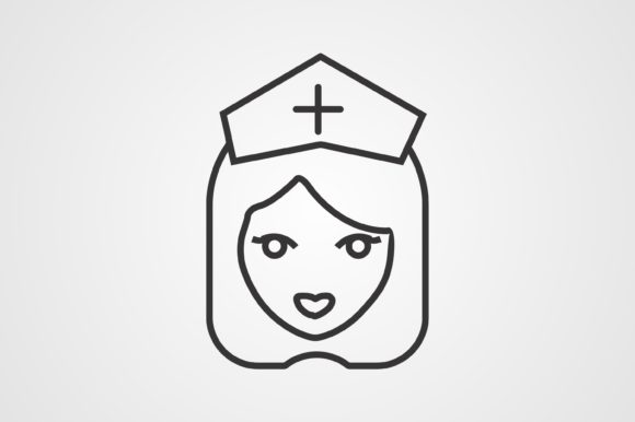 Nurse Line Icon Graphics and Icons