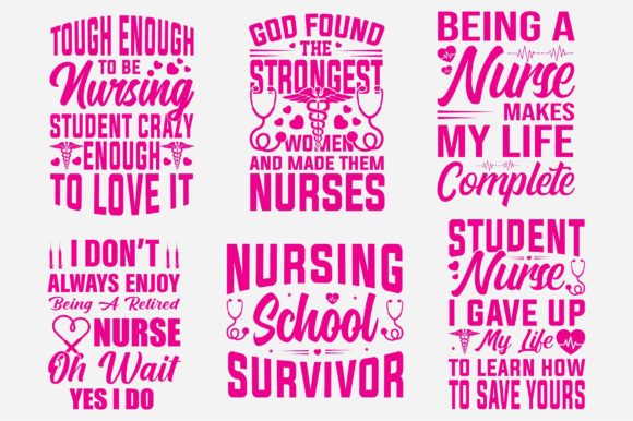 Nurse T-Shirt Design Bundle for Print Templates