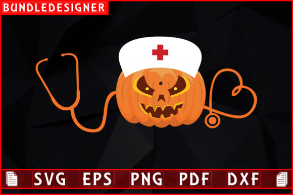 Vector Halloween Nurse with Stethoscope: Graphics & Print Templates