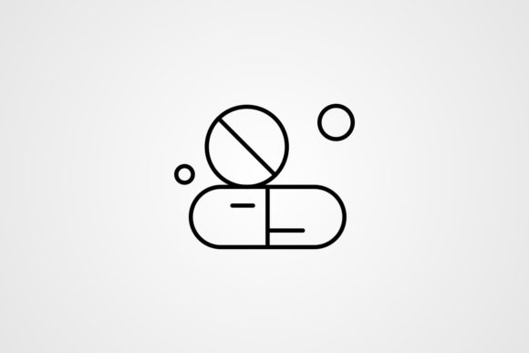 Vector Medical Capsule Line Icon: Graphics and Icons for Editorial Design