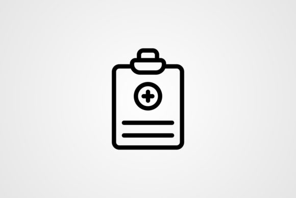 Vector Medical Report Line Icon Graphics and Icons